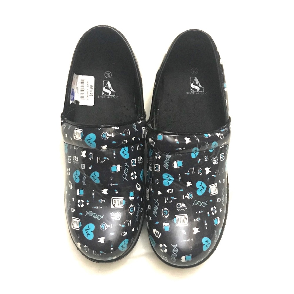 Shoe Aholic Nurse Print Clogs